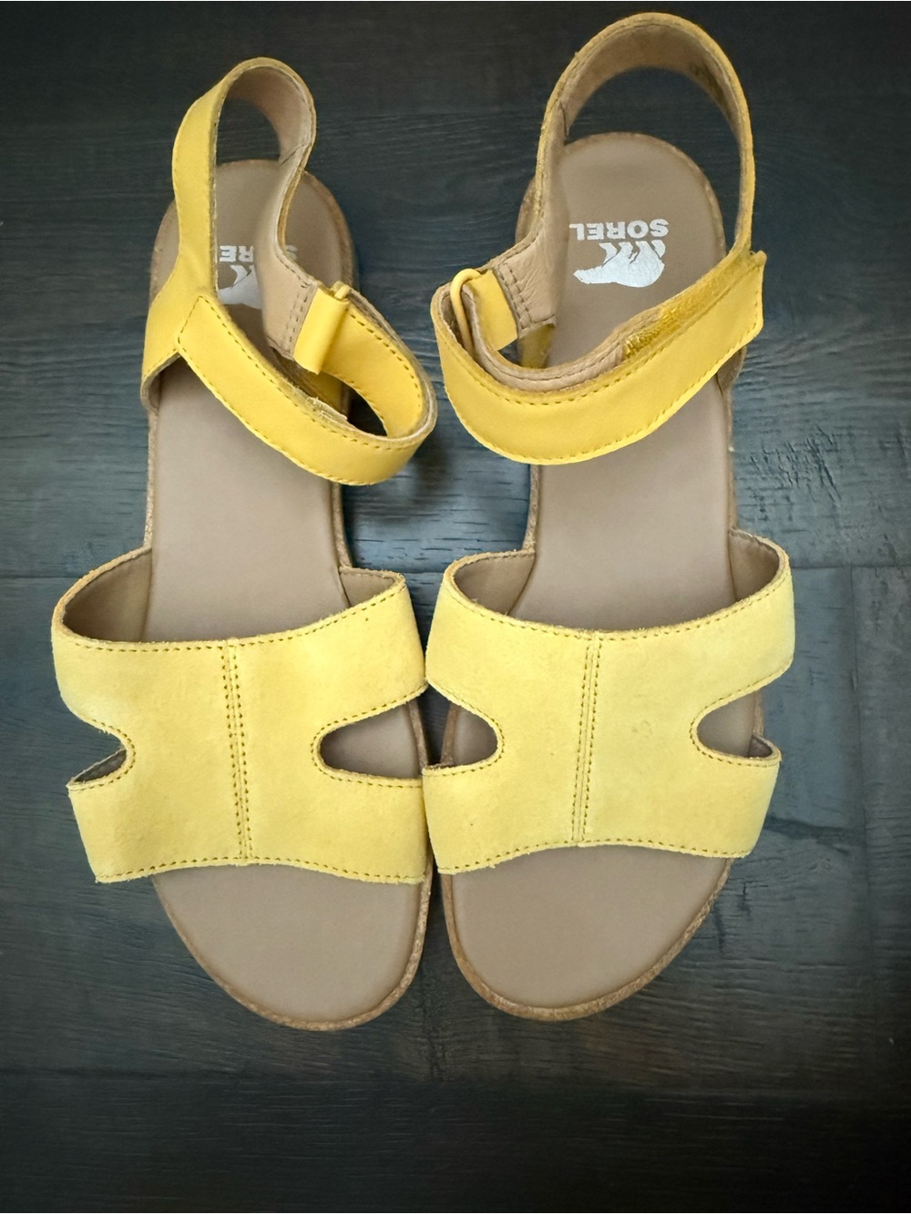 NWOT Sorel Women's Yellow Suede Sandals
